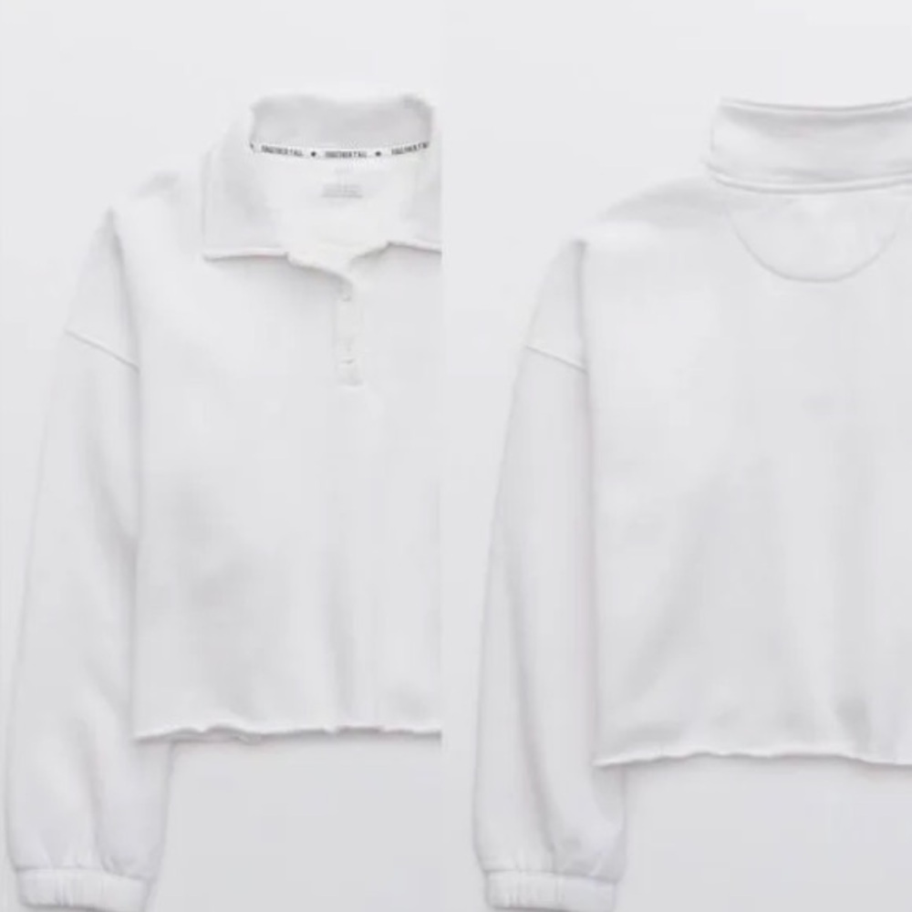 Aerie White Cropped Sweatshirt. Slight marks, hardly noticeable. See photos.